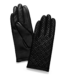 Tory Burch, "Marion" Leather Gloves